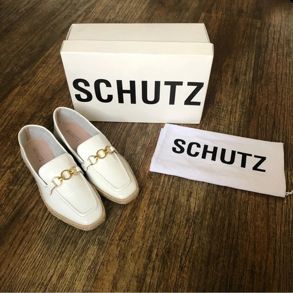 NIB Schutz White Patti Loafers Size 6.5 - Picture 4 of 11
